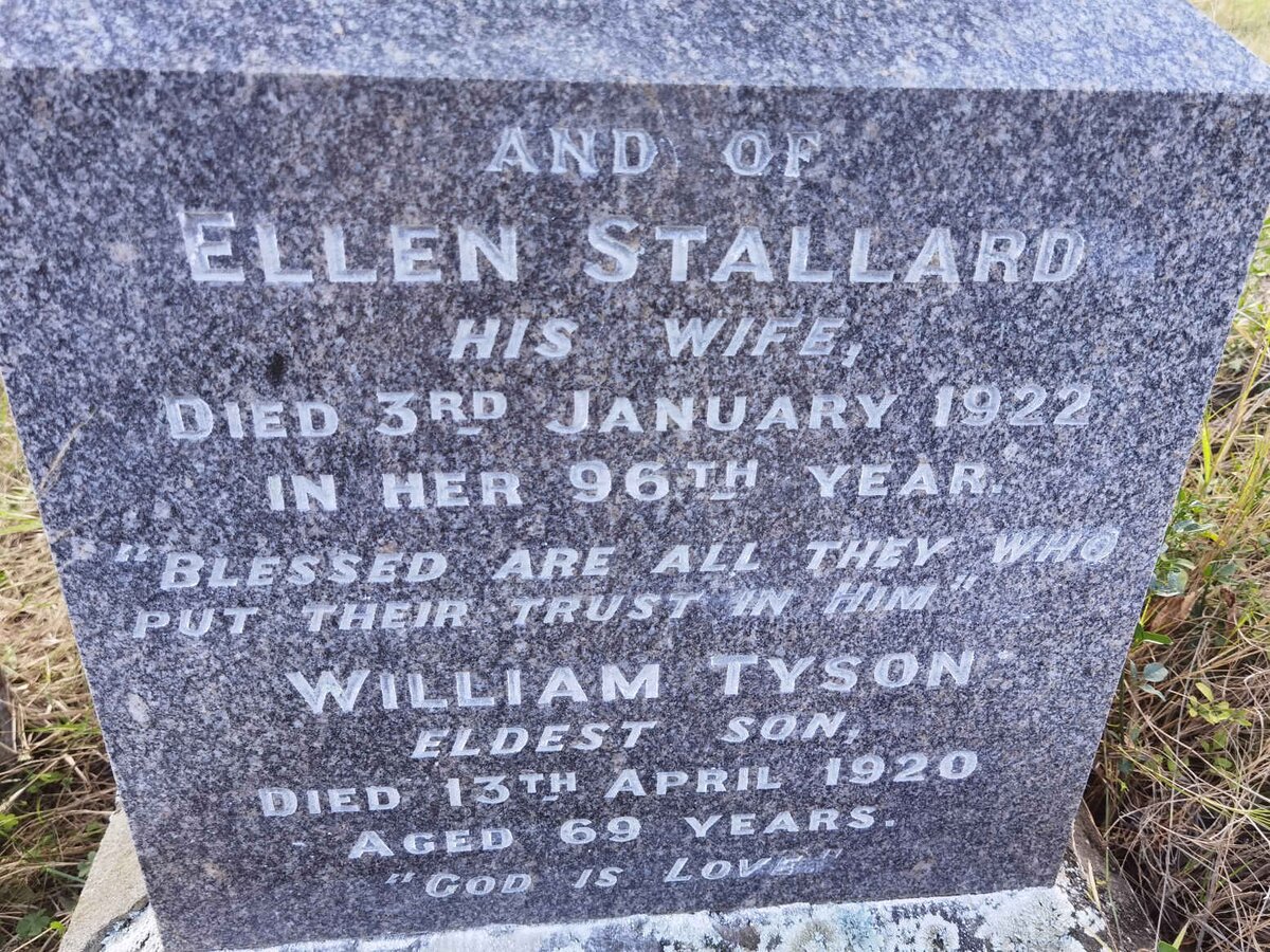 STALLARD Ellen -1922 :: STALLARD William Tyson -1920