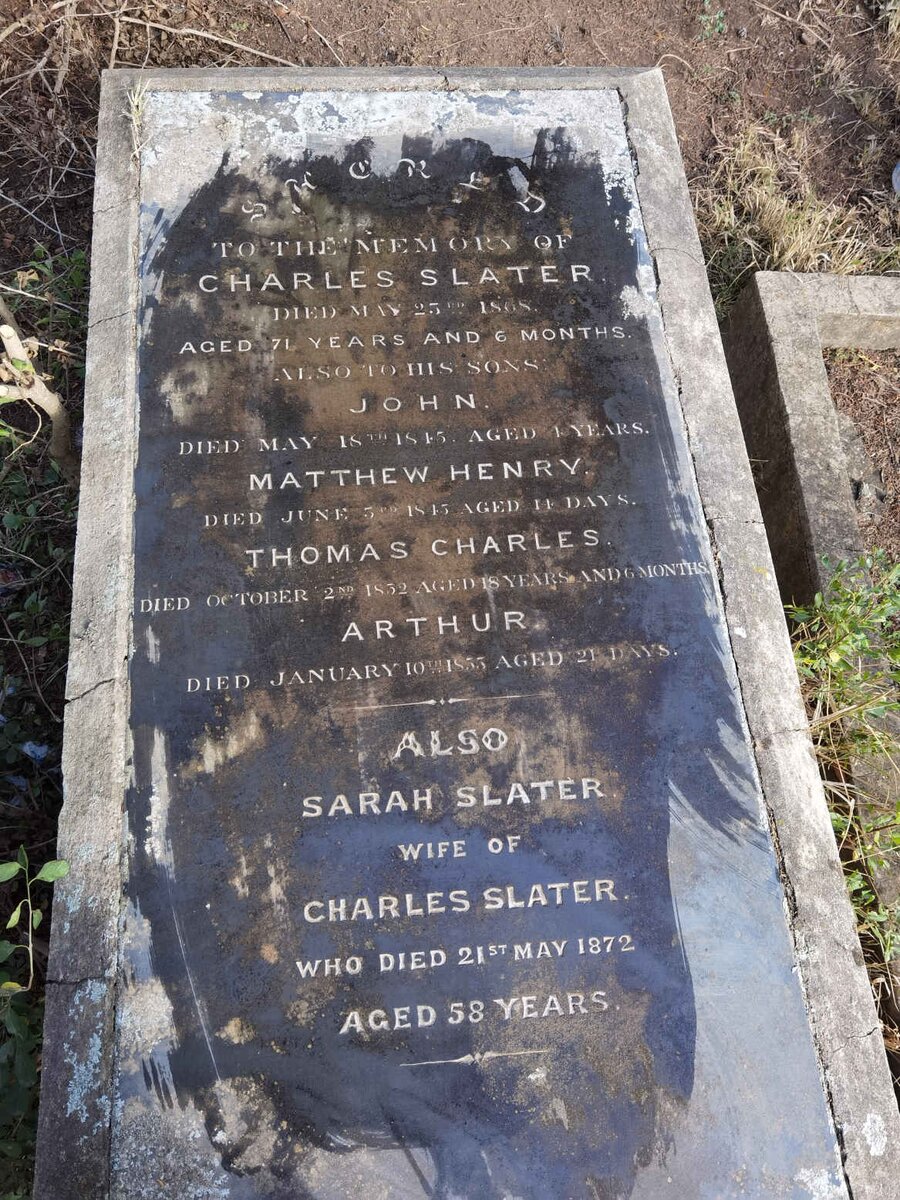 SLATER Charles -1868 &amp; Sarah -1872 - see more names