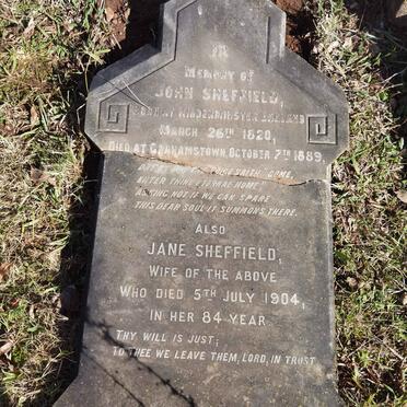 SHEFFIELD John 1820-1889 &amp; Jane -1904