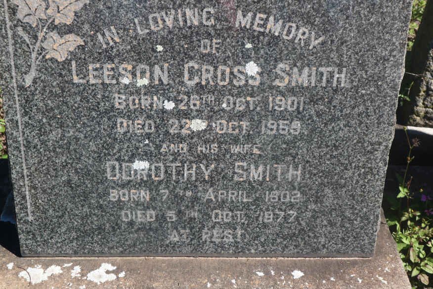 SMITH Leeson Cross 1901-1959 &amp; Dorothy 1902-1977