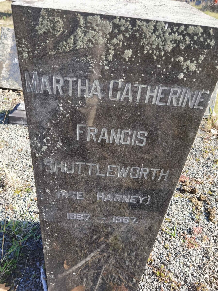 SHUTTLEWORTH Martha Catherine Francis nee HARNEY 1887-1967
