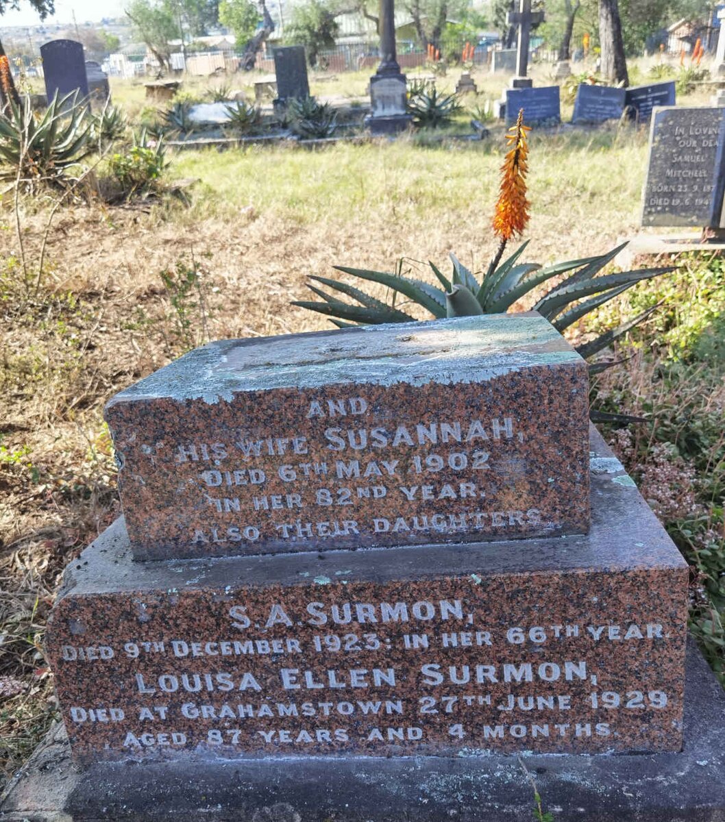 SURMON Susannah -1902 :: SURMON S.A. -1923 :: SURMON Louisa Ellen -1929