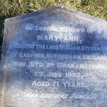 STEVENSON Mary Ann -1892