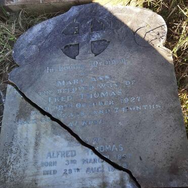 THOMAS Alfred 1857-1943 &amp; Mary Ann -1927