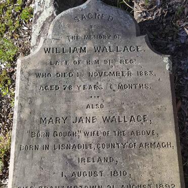 WALLACE William -1883 &amp; Mary Jane GOUGH 1810-1892