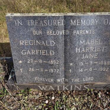 WATKINS Reginald Garfield 1892-1972 &amp; Mabel Harriet Jane 1899-1982
