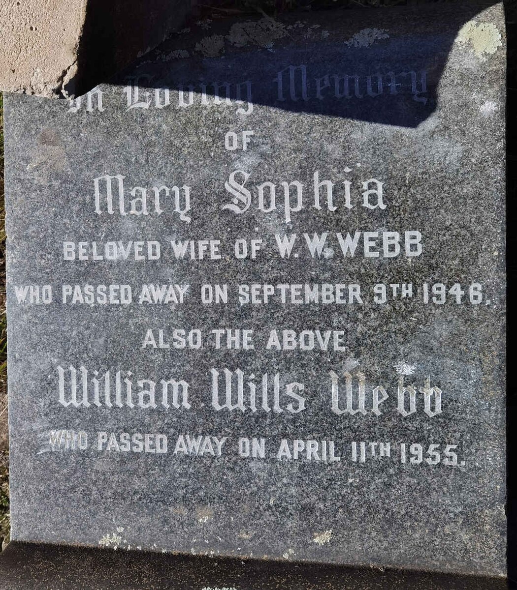 WEBB William Wills -1955 &amp; Mary Sophia -1946