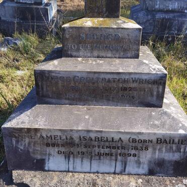 WRIGHT George Greatbatch 1826-1906 &amp; Anne Amelia Isabella BAILIE 1838-1898