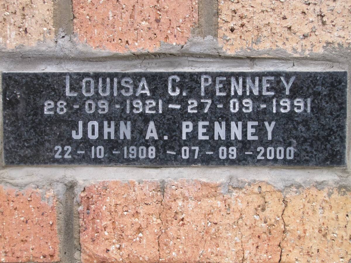 PENNEY John A. 1908-2000 &amp; Louisa C. 1921-1991