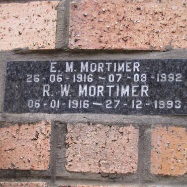 MORTIMER E.M. 1916-1992 &amp; R.W. 1916-1993