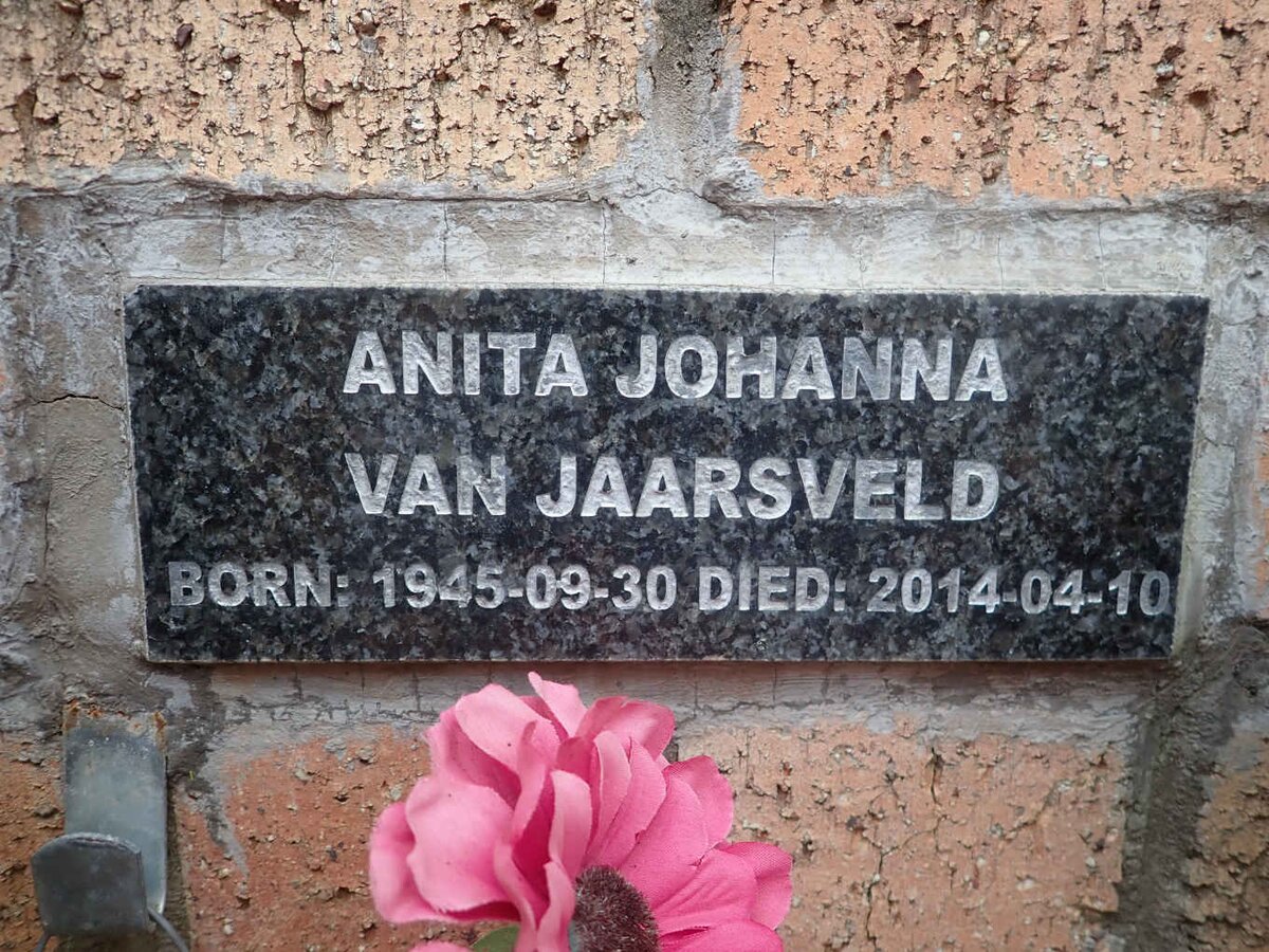 JAARSVELD Anita Johana, van 1945-2014