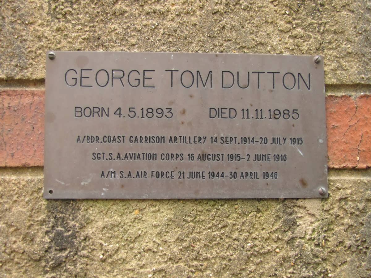 DUTTON George Tom 1893-1985
