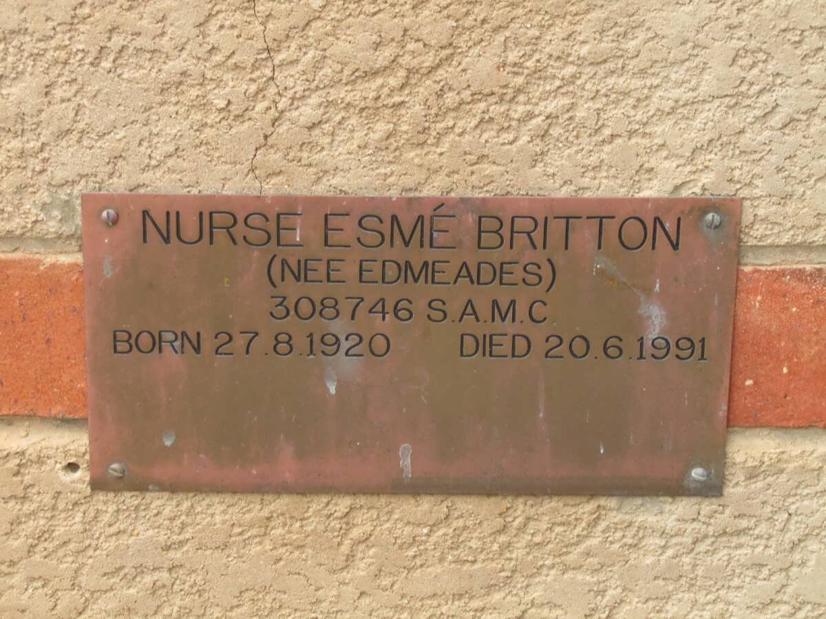 BRITTON Esmé nee EDMEADES 1920-1991