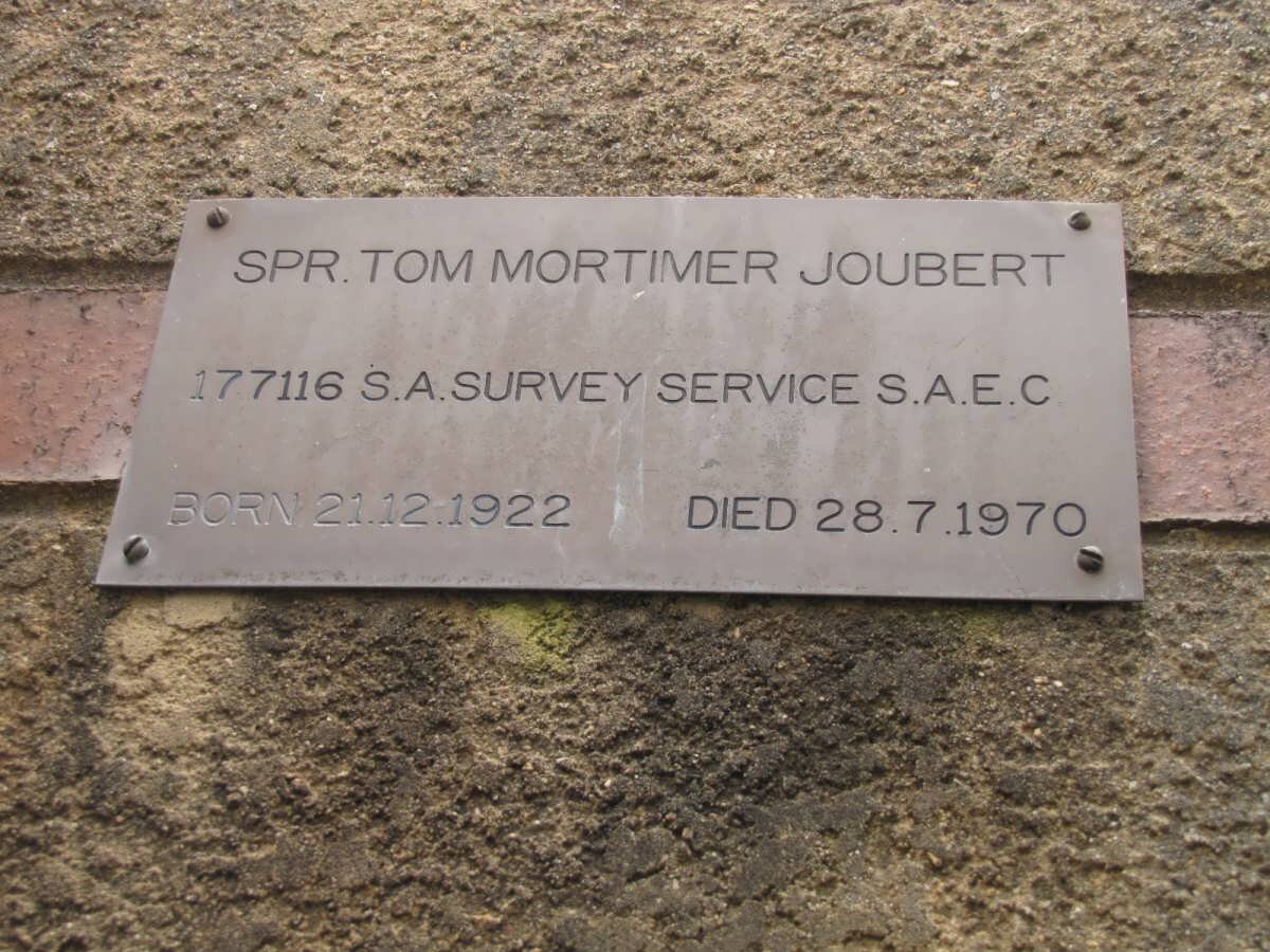 JOUBERT Tom Mortimer 1922-1970