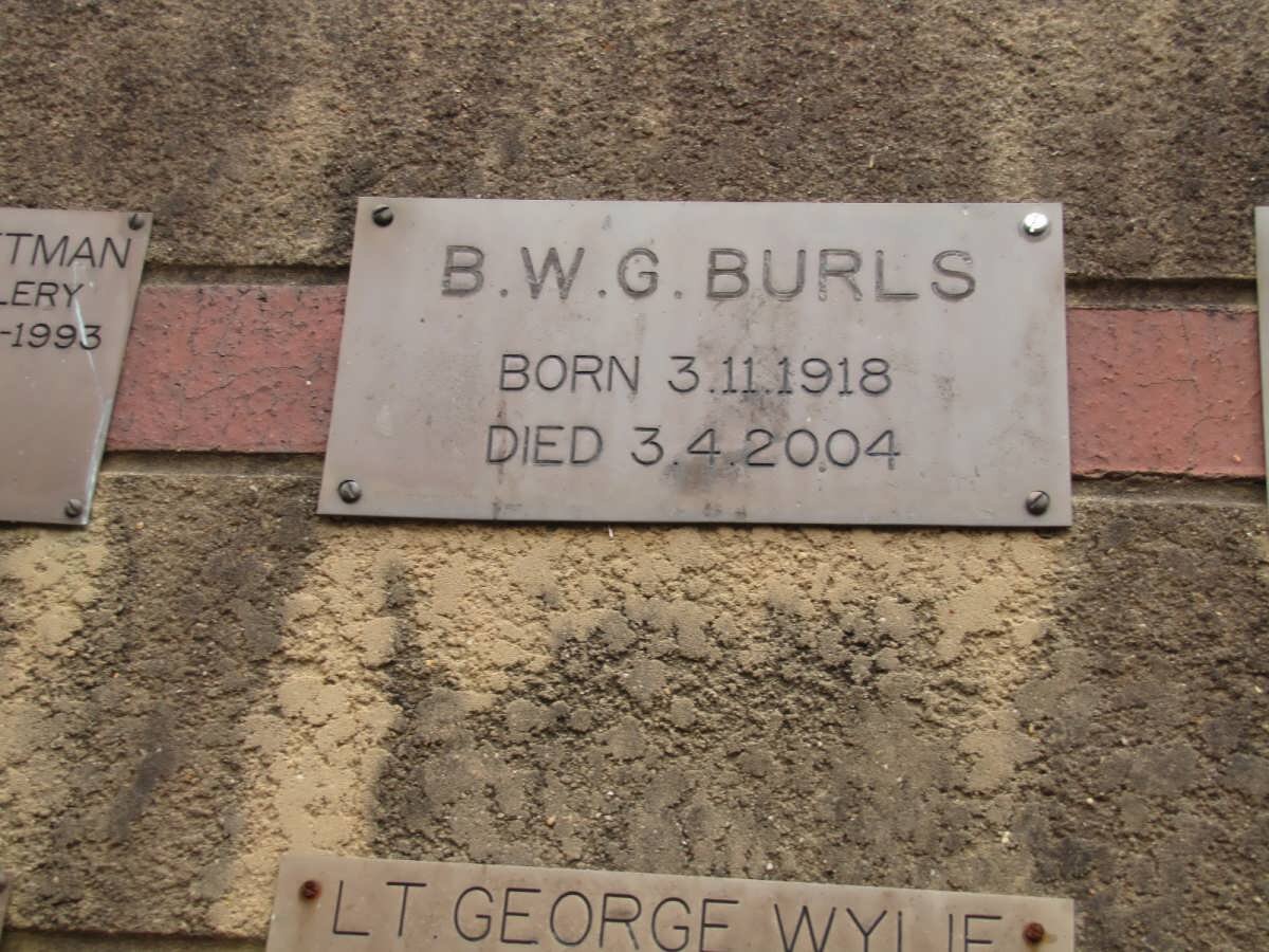 BURLS B.W.G. 1918-2004