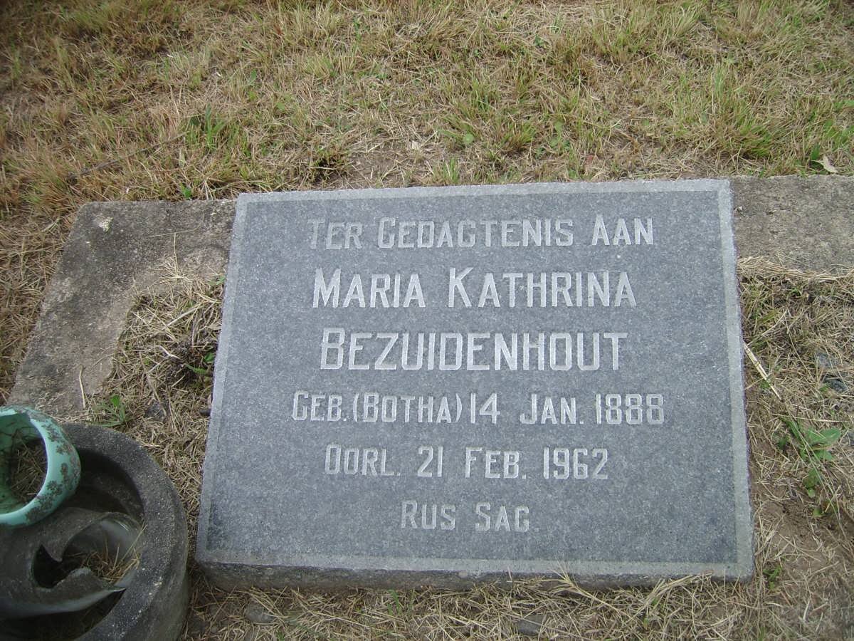 BEZUIDENHOUT Maria Kathrina nee BOTHA 1888-1962