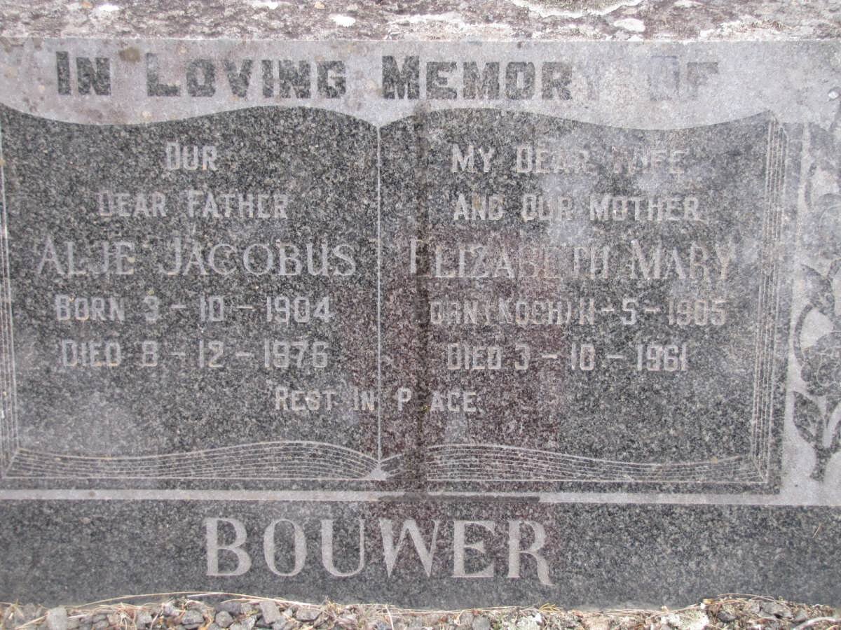BOUWER Alie Jacobus 1904-I976 &amp; Elizabeth Mary KOCH 1905-1961