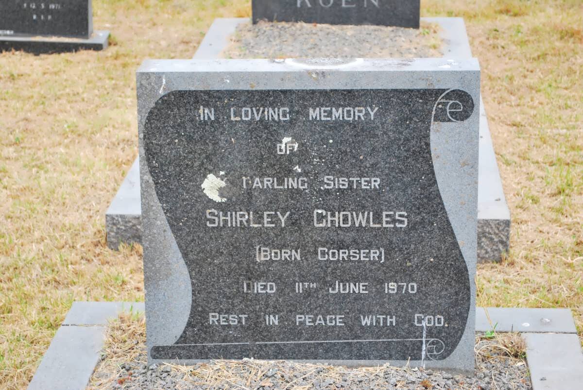 CHOWLES Shirley nee CORSER -1970