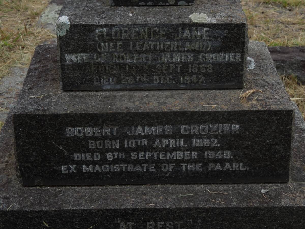 CROZIER Robert James 1862-1949 &amp; Florence Jane LEATHERLAND 18?8-1947
