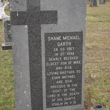 DOLLAR Shane Michael Garth 1967-1994