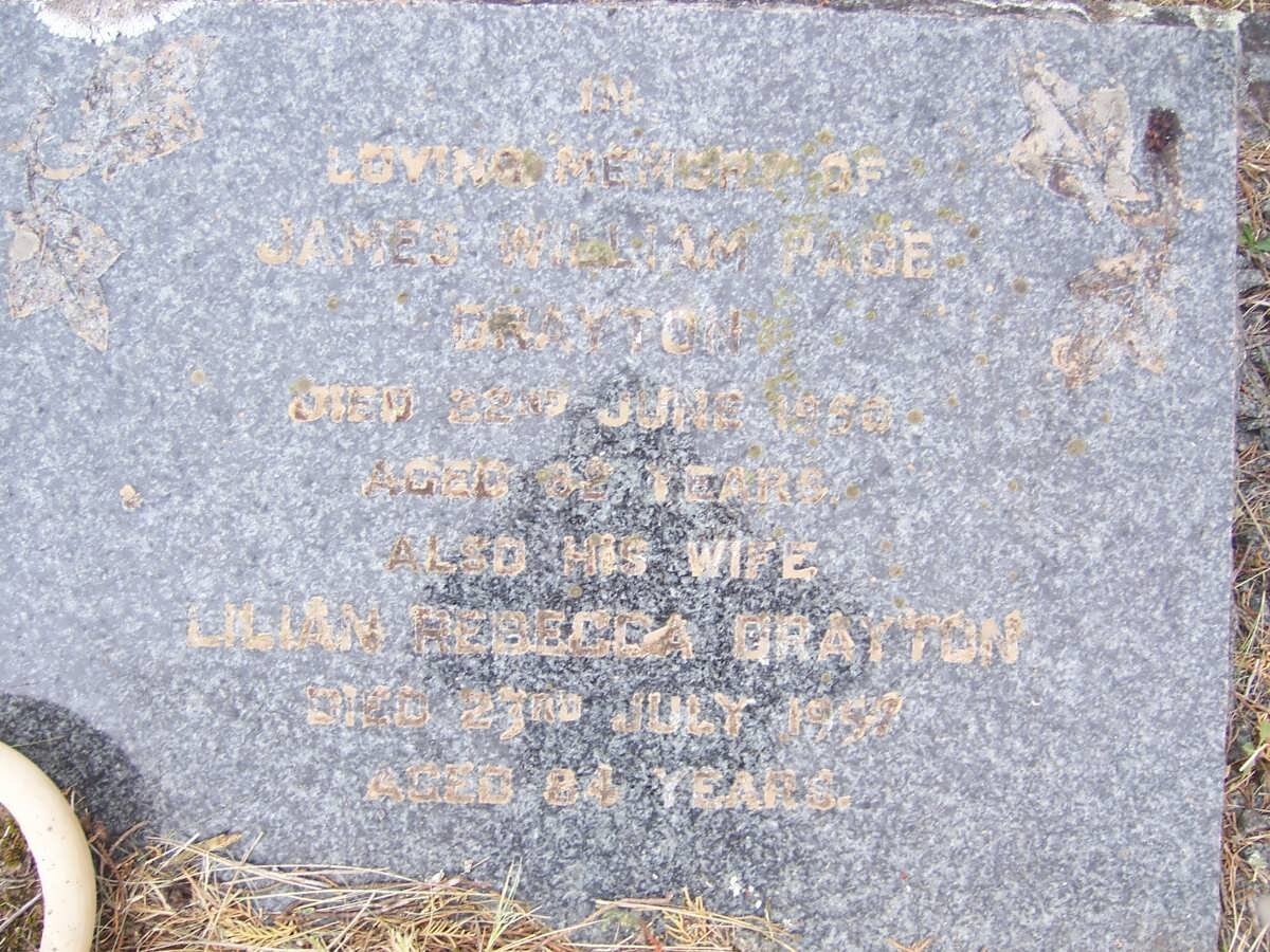 DRAYTON James William Page -1950 &amp; Lillian Rebecca -1957