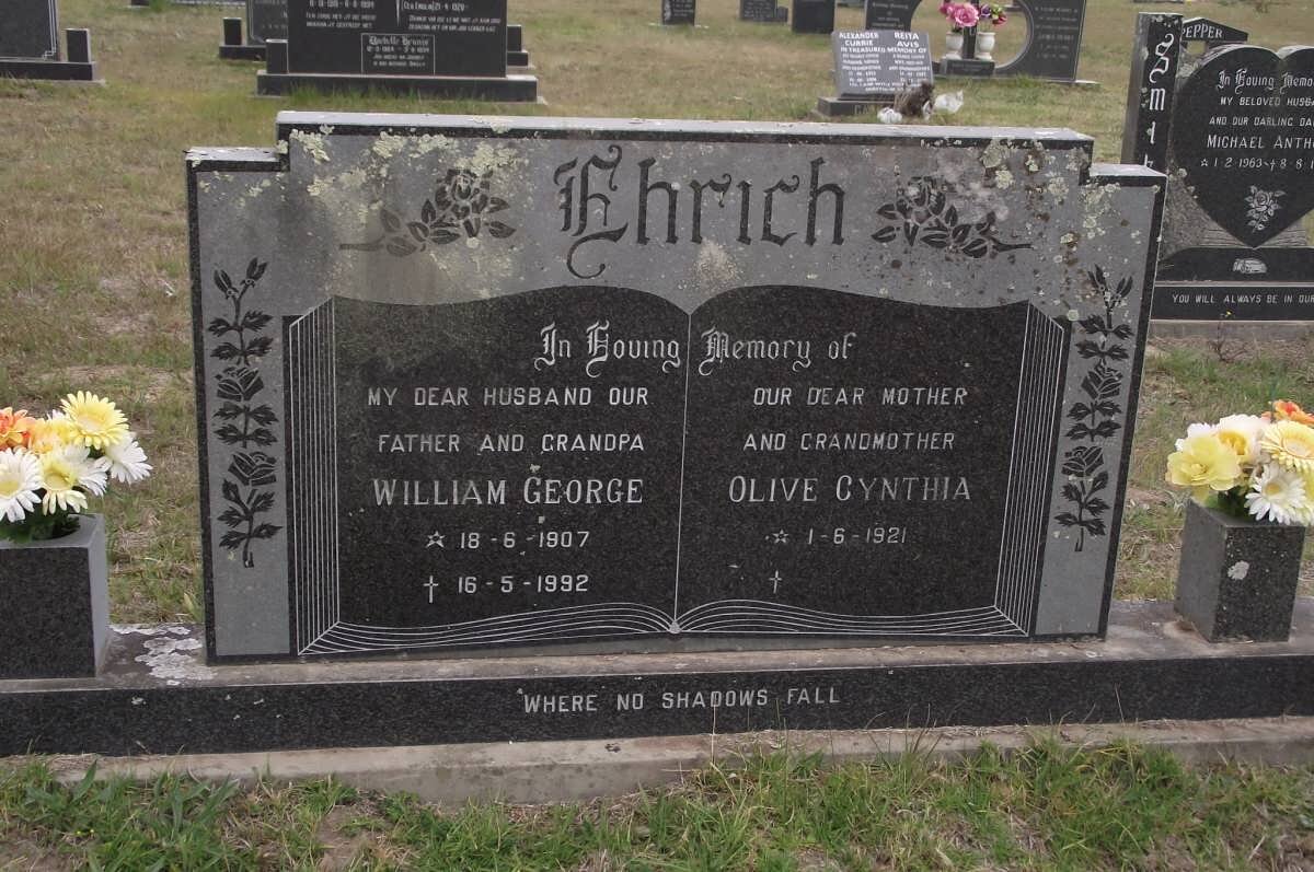 EHRICH William George 1907-1992 &amp; Olive Cynthia 1921-
