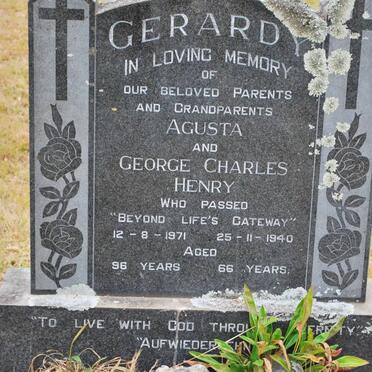 GERARDY George Charles Henry -1940 &amp; Augusta -1971