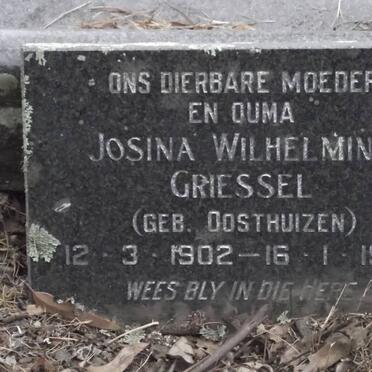 GRIESSEL Josina Wilhelmina nee OOSTHUIZEN 1902-1988