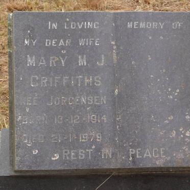 GRIFFITHS Mary M.J. nee JORGENSEN 1914-1979