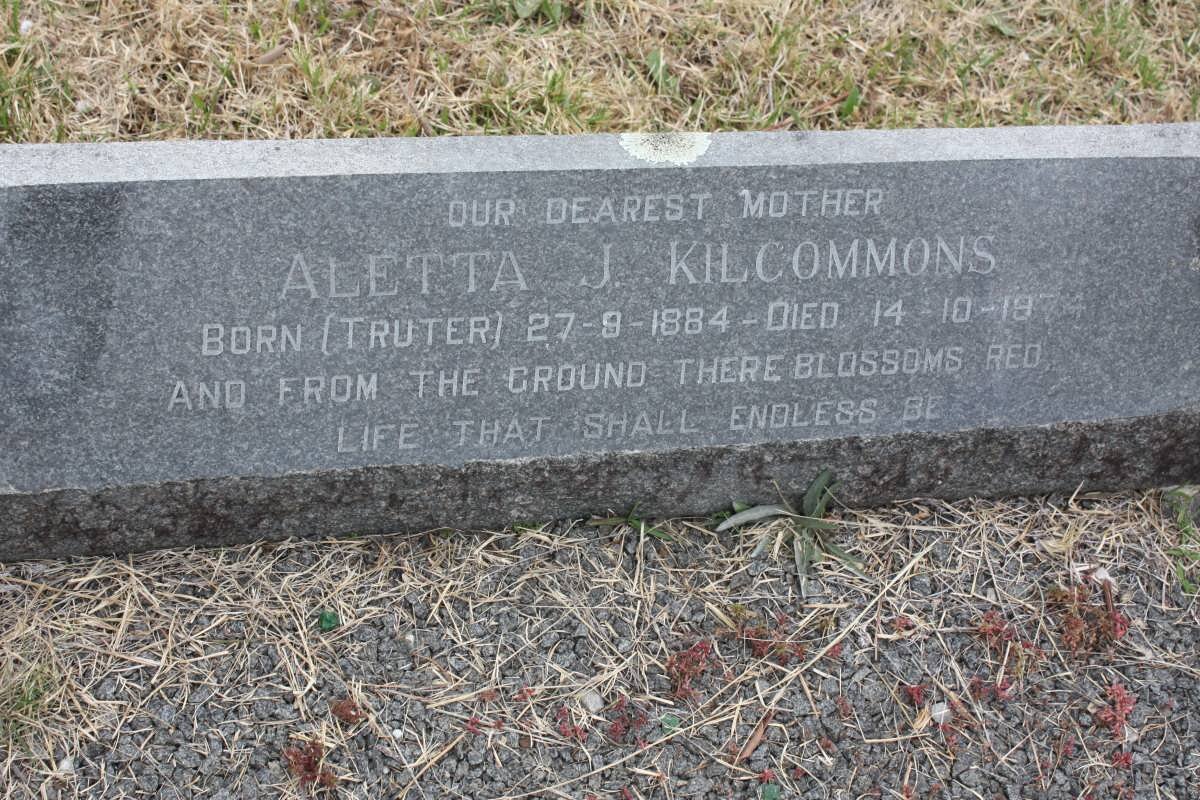KILCOMMONS Aletta J. nee TRUTER 1884-1974