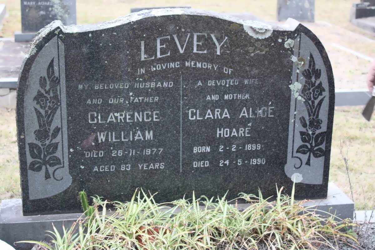 LEVEY Clarence William -1977 &amp; Clara Alice Hoare 1899-1990