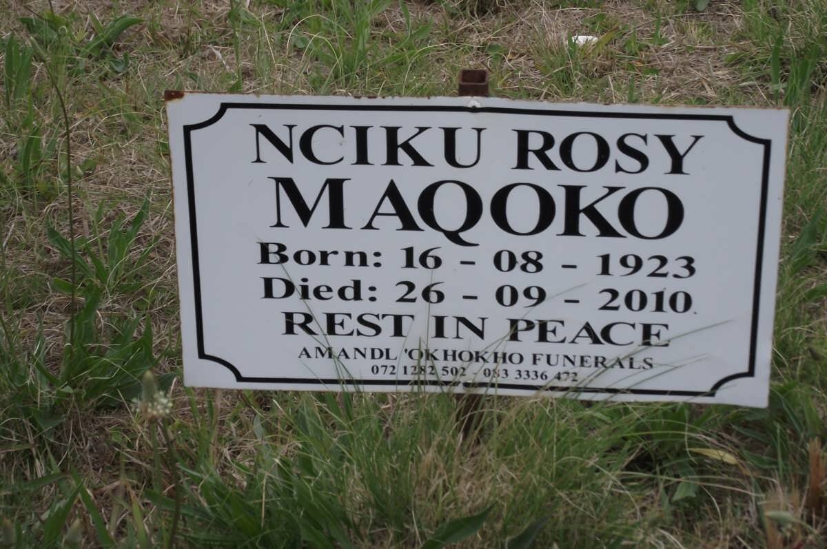 MAQOKO Nciku Rosy 1923-2010