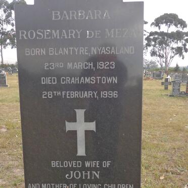MEZA Barbara Rosemary, de 1923-1996