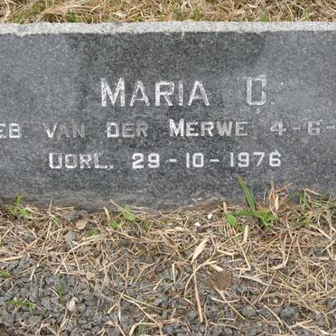 MERWE Maria C., van der nee VAN DER MERWE 1887-1976