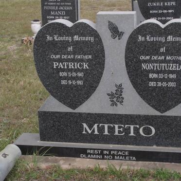 MTETO Patrick 1940-1993 &amp; Nontutuzelo 1949-2003