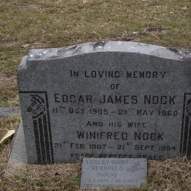 NOCK Edgar James 1905-1960 &amp; Winifred 1907-1994 :: VERSFELD Lesley Mary nee NOCK 1941-2012