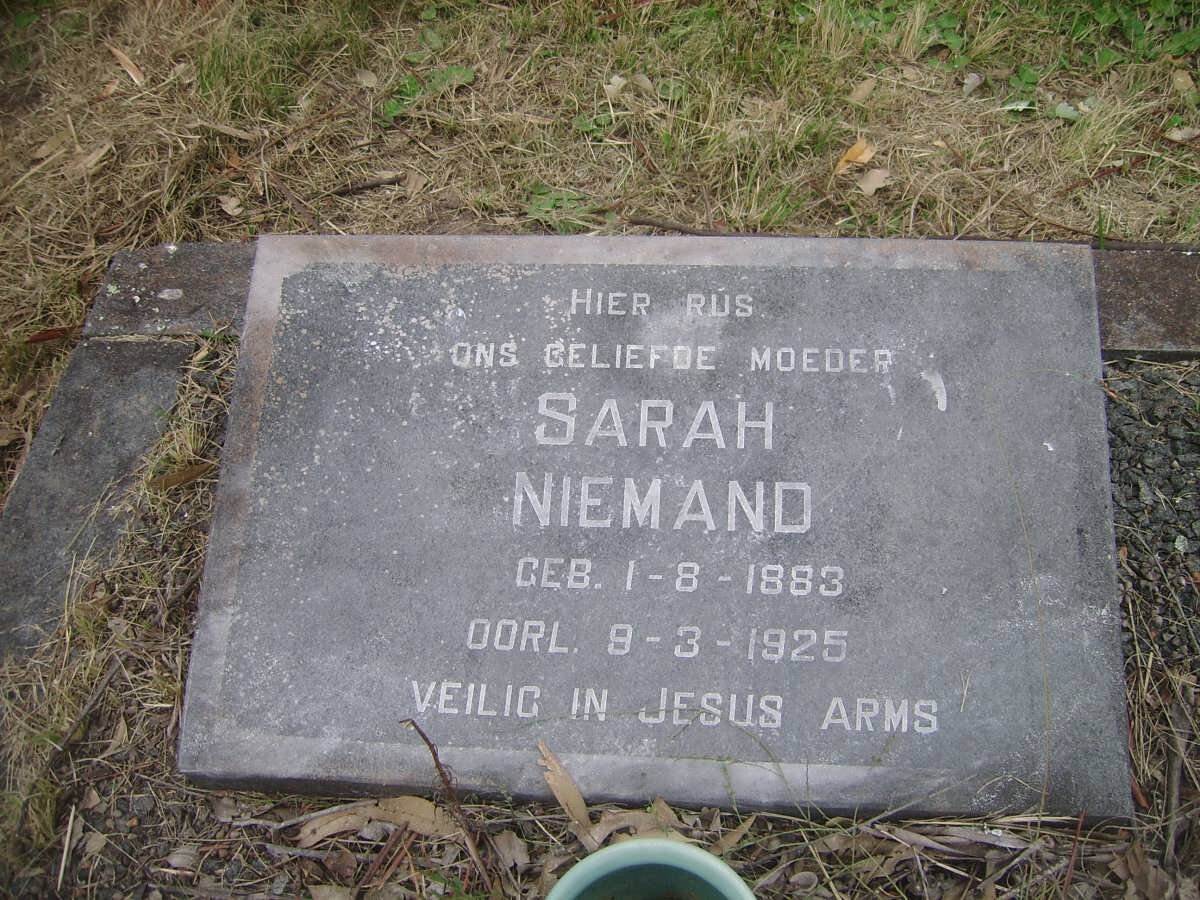 NIEMAND Sarah 1883-1925