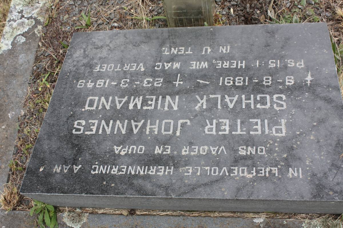 NIEMAND Pieter Johannes Schalk 1891-1949