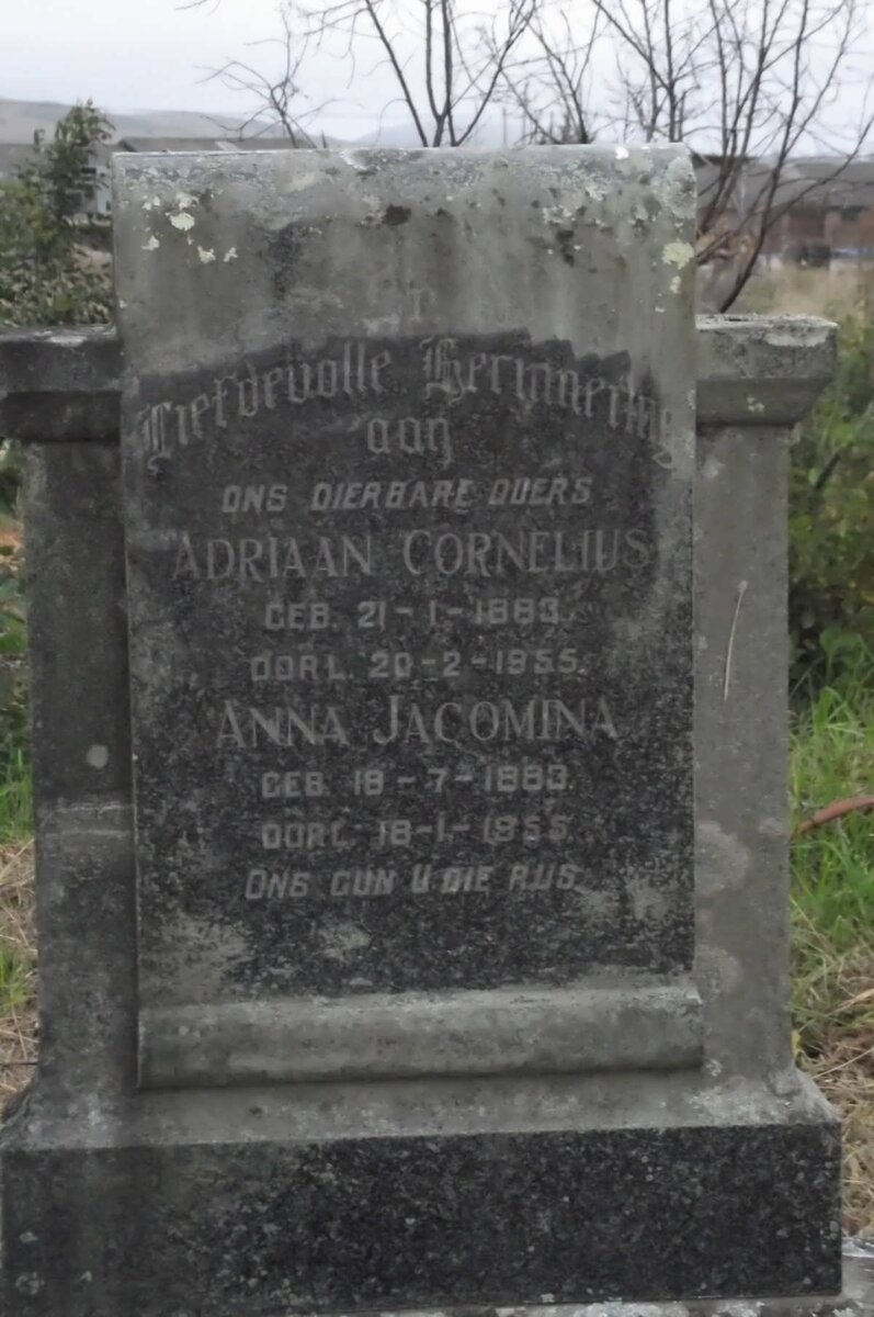 ODENDAAL Adriaan Cornelius 1883-1955 &amp; Anna Jacomina 1883-1955