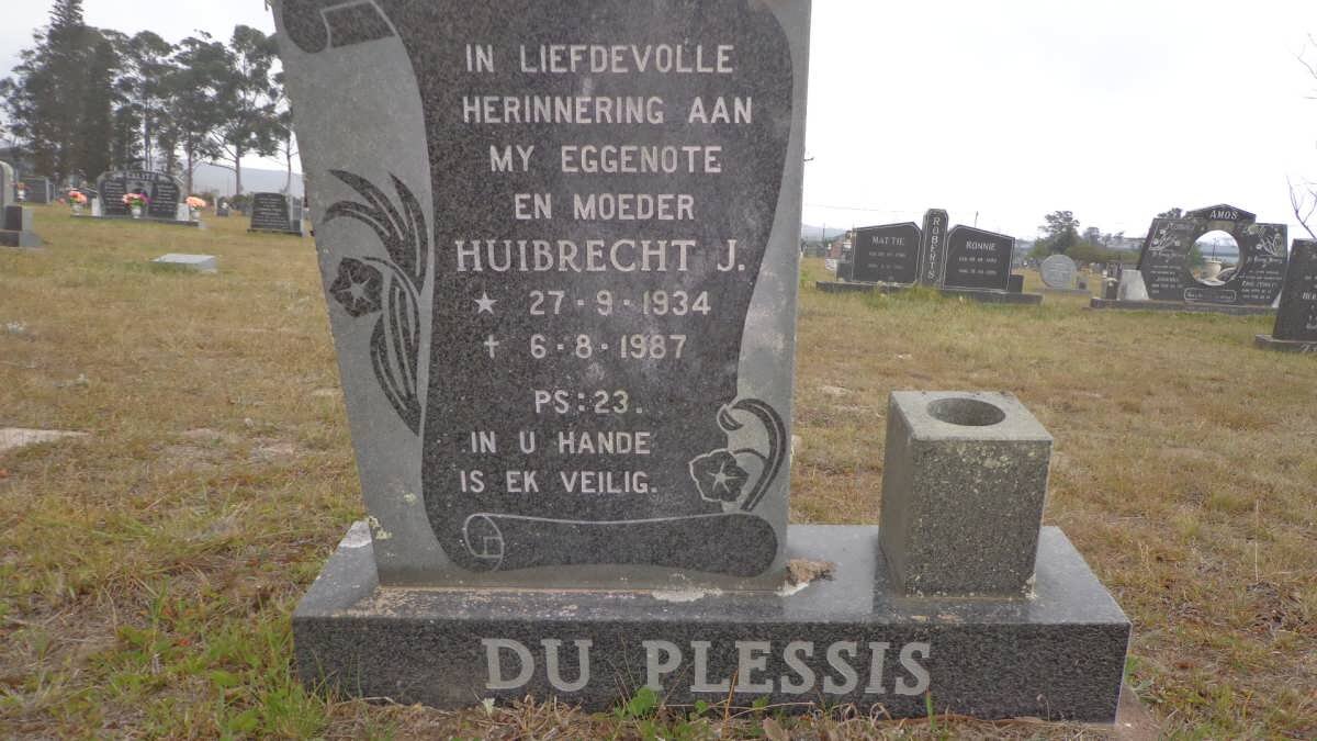 PLESSIS Huibrecht J., du 1934-1987