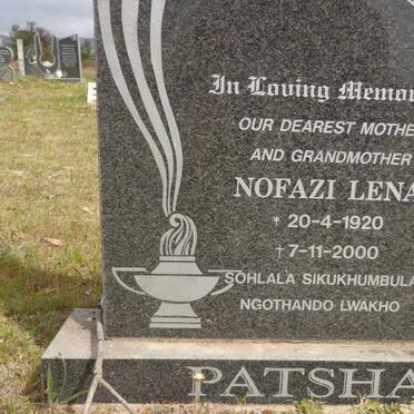 PATSHA Nofazi Lena 1920-2000