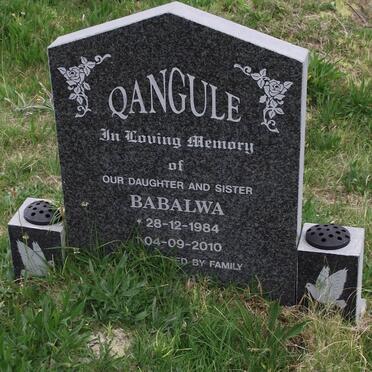 QANGULE Babalwa 1984-2010