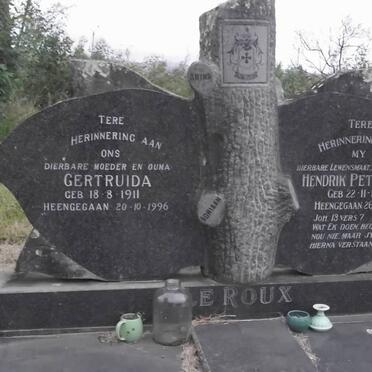 ROUX Hendrik Petrus Schoeman, le 1903-1961 &amp; Gertruida 1911-1996