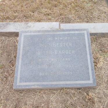 BARBER Inez Hester, Hilton nee WILLIAMS 1907-1984