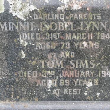 SIMS Tom -1942 &amp; Minnie Isobel Lynn -1941