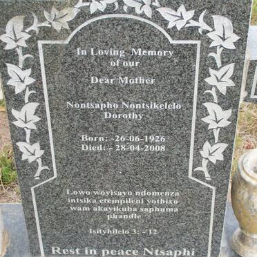 SOKUYEKA Nontsapho Nontsikelelo Dorothy 1926-2008