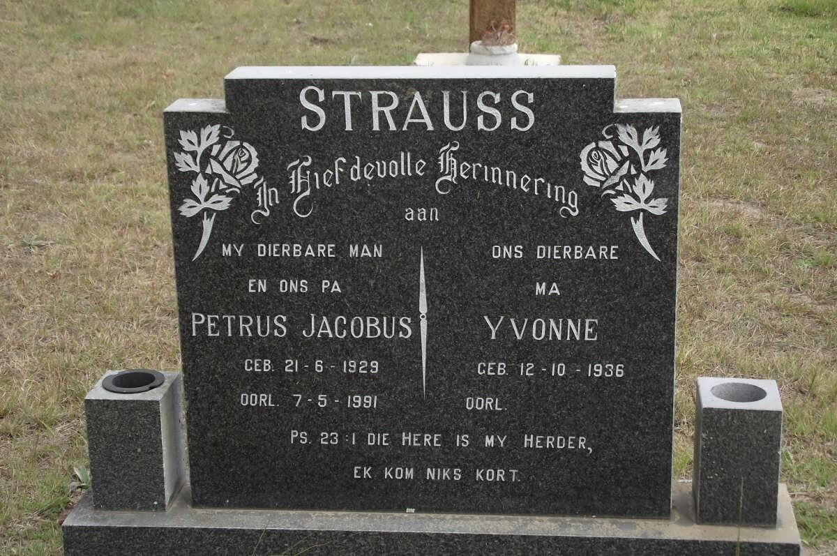 STRAUSS Petrus Jacobus 1929-1991 &amp; Yvonne 1936-