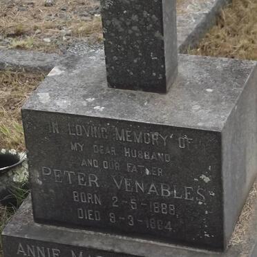 VENABLES Peter 1888-1964 &amp; Annie Maria COLLINS 1890-1974