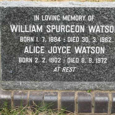 WATSON William Spurgeon 1894-1962 &amp; Alice Joyce 1902-1972 :: WATSON Innes Stirk 1932-1910