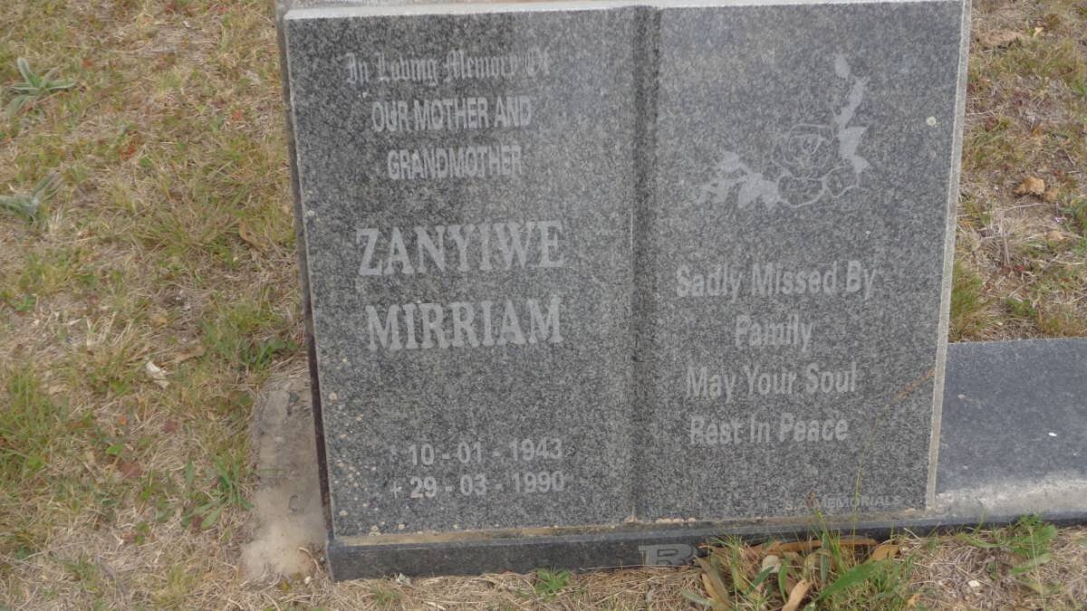 ZANYIWE Mirriam 1943-1990